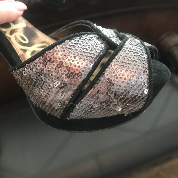 Sam Edelman Paisley Sequin Ankle-Wrap Sandal. Size 7. - Picture 10 of 10